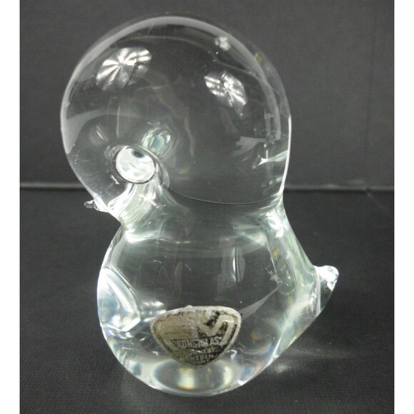 Vintage MCM FM Konstglas Ronneby Sweden Clear Glass Birds Paperweight Set of 2 - Picture 3 of 7